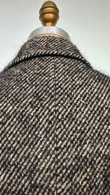 Margiela Double-breast Fuzzy Weave Long Over Coat