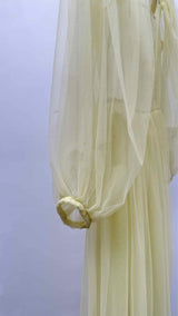 Molly Goddard Puff-sleeve Pleated Mesh Dress