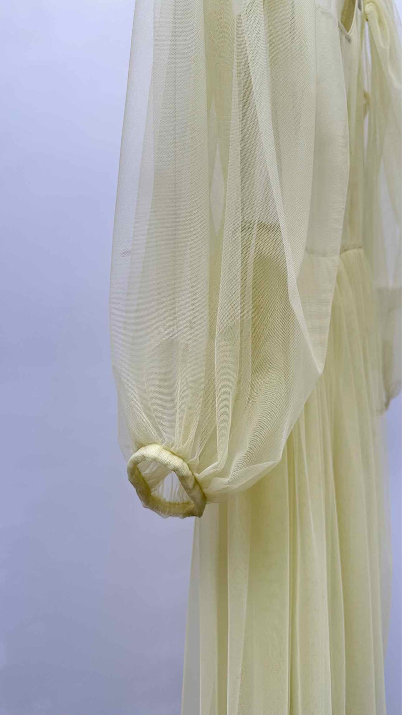Molly Goddard Puff-sleeve Pleated Mesh Dress