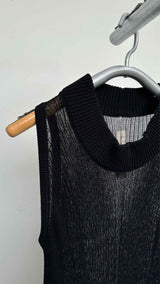 Rick Owens Mock-neck Mesh Long Vest