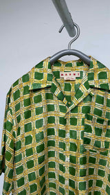 Marni S/S Check Fields Camp Silk Shirt