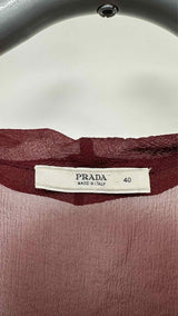 PRADA Sheer Silk Light Pleat Shirt