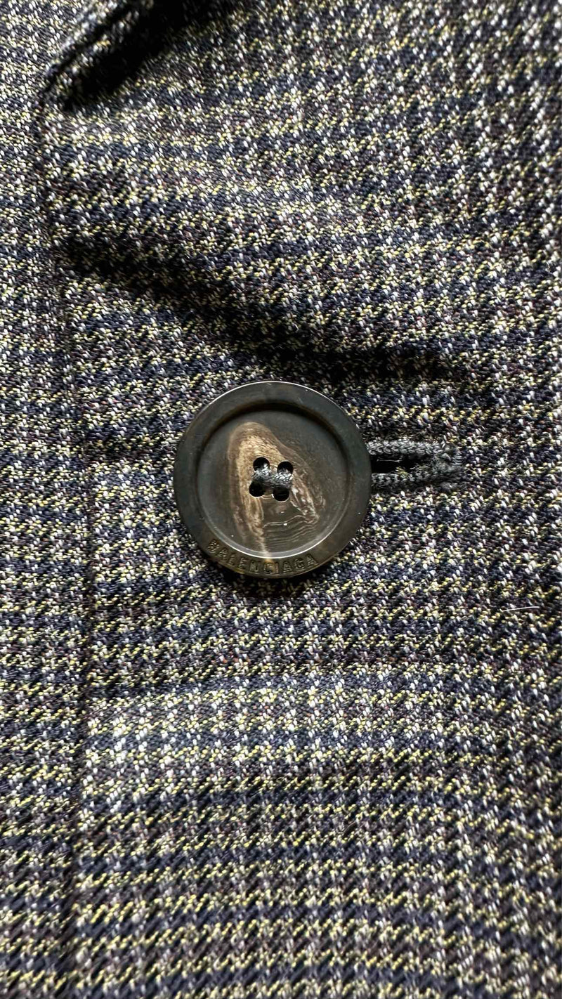 Balenciaga Double-breasted Houndstooth Oversized Long Coat