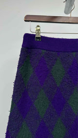 Burberry Diamond-pattern Knit Skirt