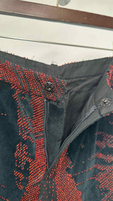 Jean Paul Gaultier "Vampire" Blood Drip Velvet Pants
