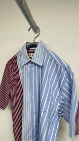Marni S/S Asymmetrical Striped Panel Shirt