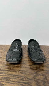 Bottega Veneta Square-toe Intrecciato Leather Slippers