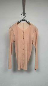 Issey Miyake Pleated Long Cardigan