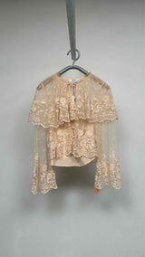 Sea Front-embroidered V-neck Top