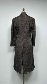 Margiela Double-breast Fuzzy Weave Long Over Coat