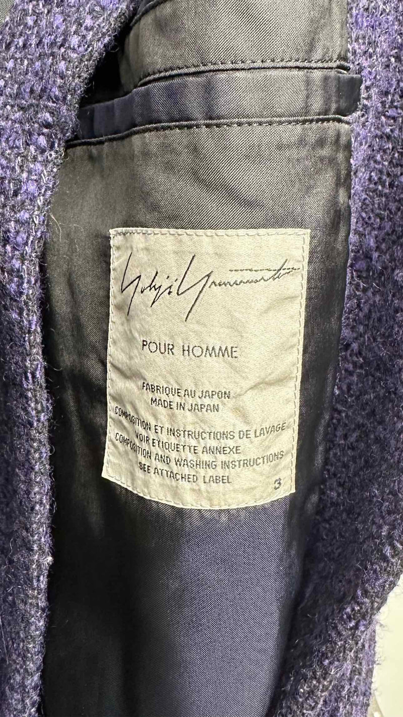 Yohji Yamamoto Pour Homme Double-breast Tweed Wrap Coat