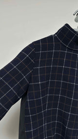 Sacai L/S back-lace Check Tunic Top