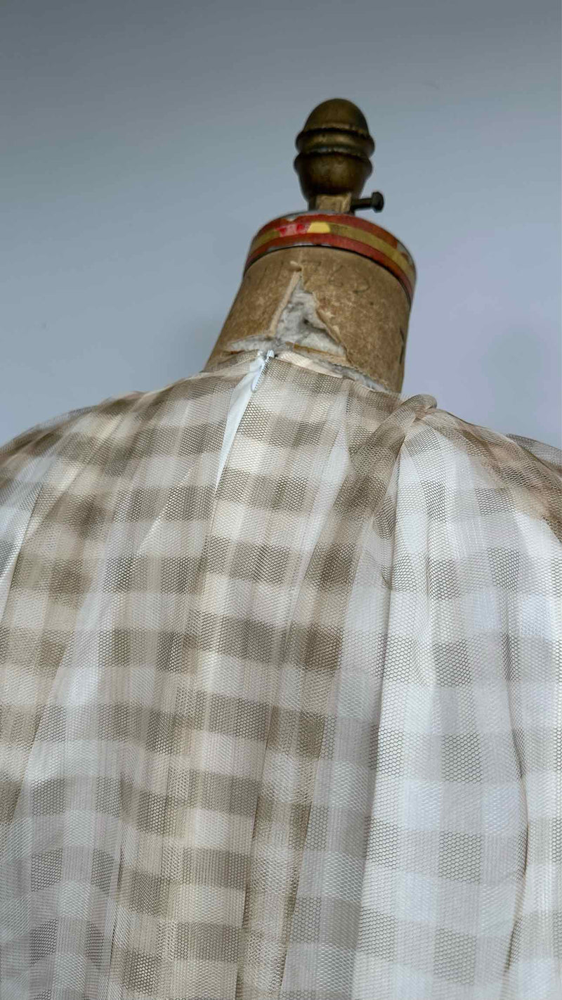 Chika Kisada Check Mesh Covered Wide Dress