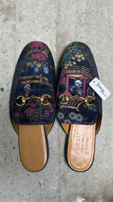 Gucci X Disney Jacquard Donald Duck Princetown Horsebit Slippers