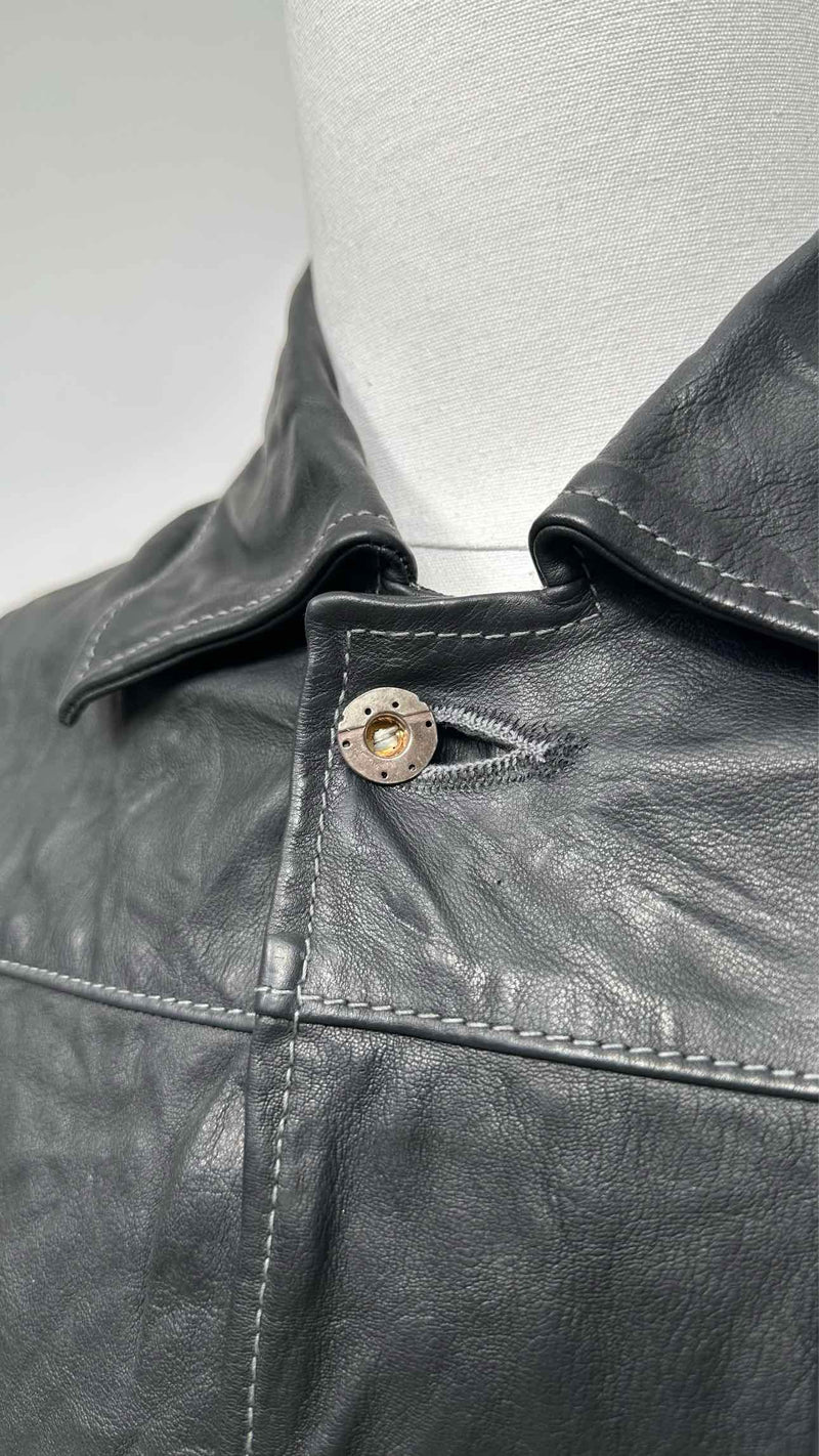 Taichimurakami Displacement Leather Jeans Jacket