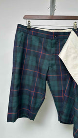 Comme Des Garcons Homme Plus Back-pleated Wrap Plaid Skirts Shorts