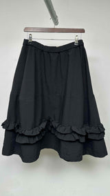 Black Comme Des GarÃ§ons Ruffle-Detail Long Skirt