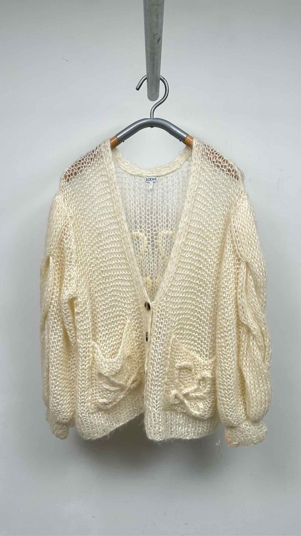LOEWE Anagram Mohair Loose-knit Cardigan