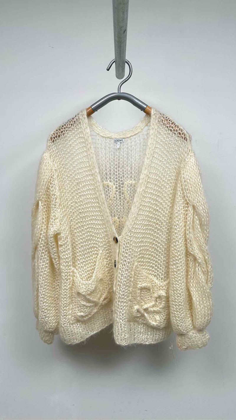 LOEWE Anagram Mohair Loose-knit Cardigan