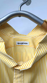 Balenciaga Back Logo Printed Oversized Stripe Shirt