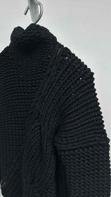 Alexander McQueen Twist-zip Heavy-knit High-neck Sweater
