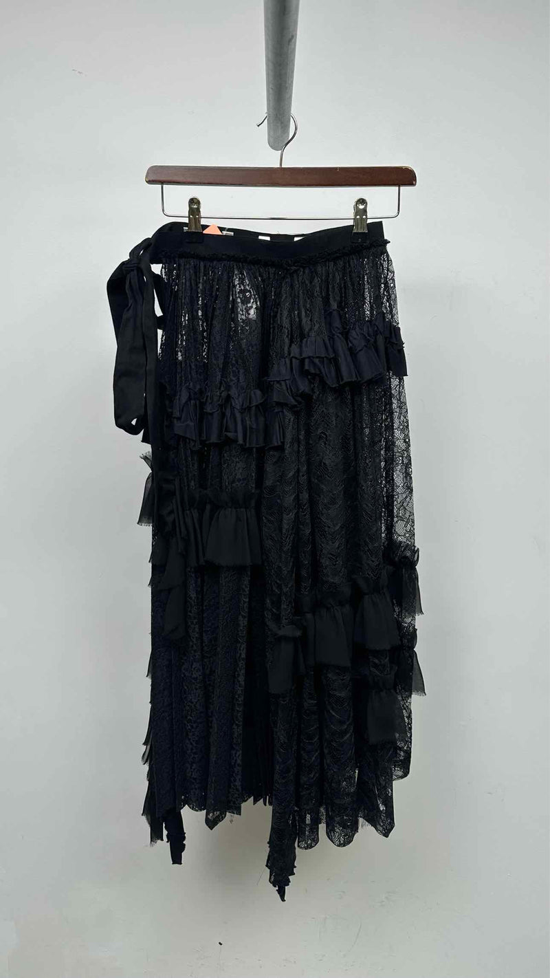 Tao Comme Des GarÃ§ons Lace Ruffle Apron Over Skirt