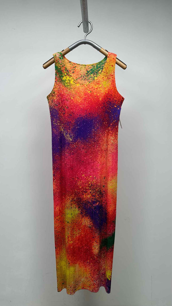 Pleats Please N/S Graffiti Pleated Long Dress
