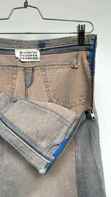 Margiela Artisanal Deconstructed Fray Denim Skirt