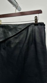 Vetements Asymmetrical Wrap Detailed Leather Skirt