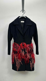 Dries Van Noten Tinsel Yarn Fringe Light Coat