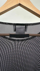 Jean Paul Gaultier L/S Logo Flocked Mesh Top