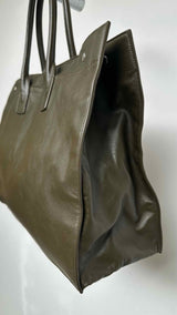 Saint Laurent Rive Gauche Embossed-logo Leather Tote Bag
