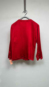 Chanel Collar-less Metal-button Shirt