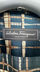 Salvatore Ferragamo Plaid Silk Shirt