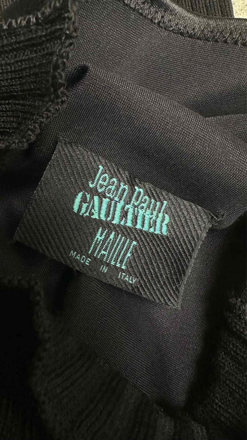 Jean Paul Gaultier High-neck Rib Satin Hybrid Sweater