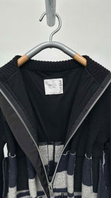 Sacai Zip-up Hybrid Knitted Coat