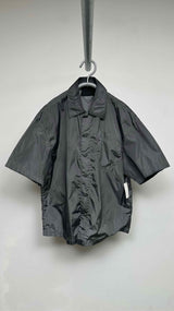 PRADA S/S Back-triangle-patch Nylon Shirt