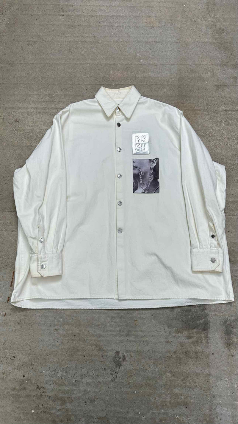 Raf Simons Patched Oversized Denim Shirt Jacket