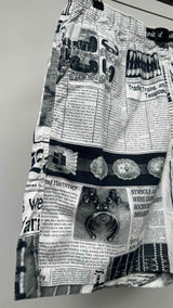 Kapital Combed Burberry Pueblo Newspaper-printed Easy Shorts