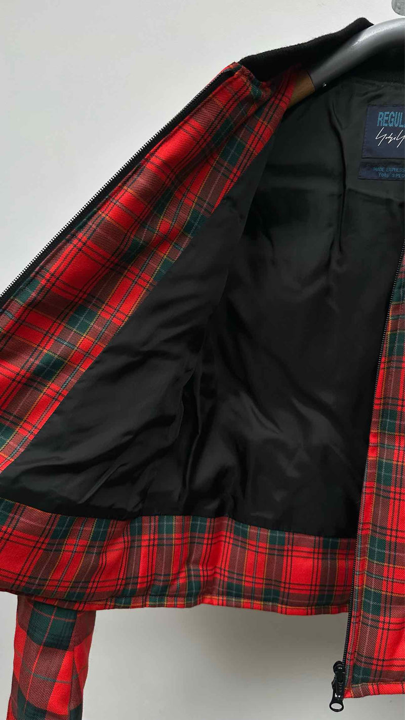 REGULATION Yohji Yamamoto Cropped Plaid Down Jacket