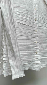 Haat Shibori-Pleat Stand Collar Shirt
