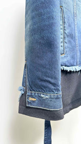 Balenciaga Raw-edge Layered Denim-hybrid Jacket