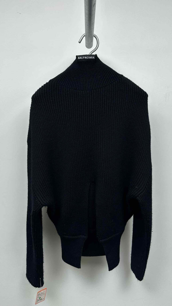 Balenciaga Neck-logo Rib Wide Sweater