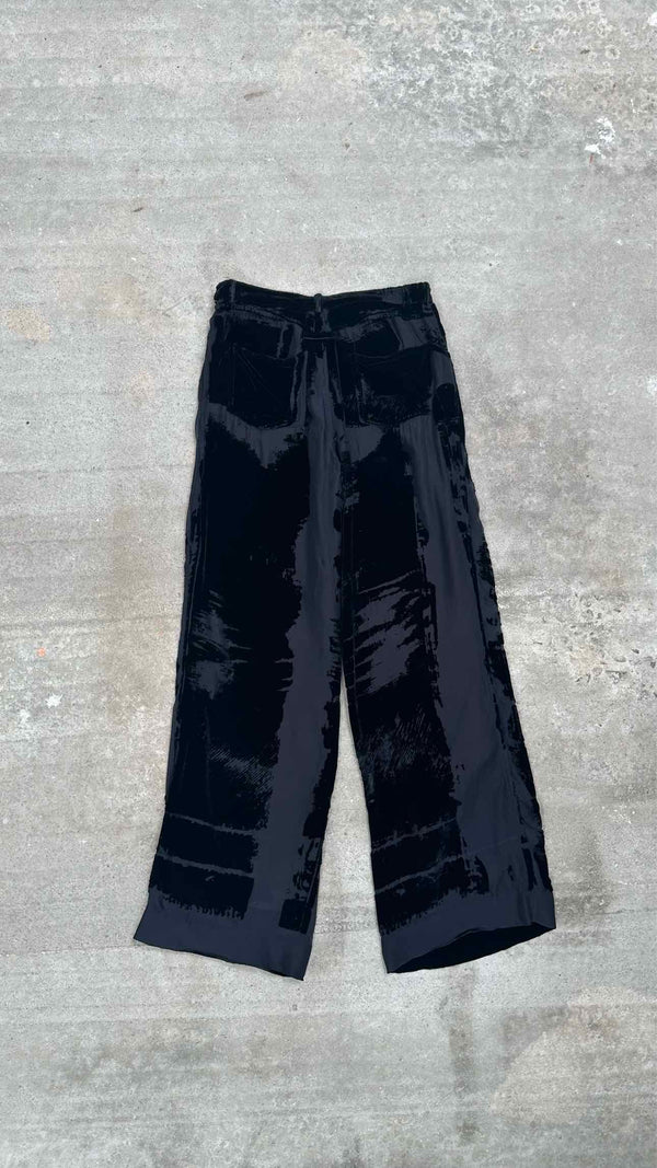 Jean Paul Gaultier Velvet/Sheer Wide Pants