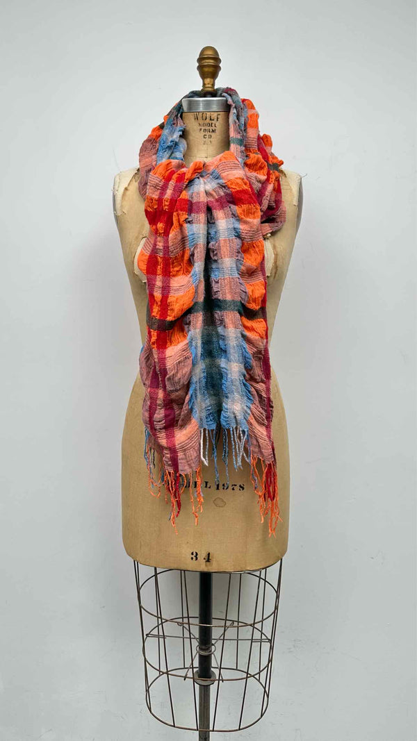 Issey Miyake Wrinkly Pleated Pliad Fringe Scarf
