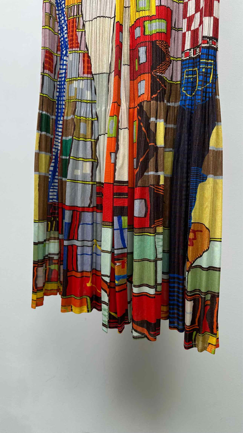 Pleats Please Printed Pleated Flare Pants