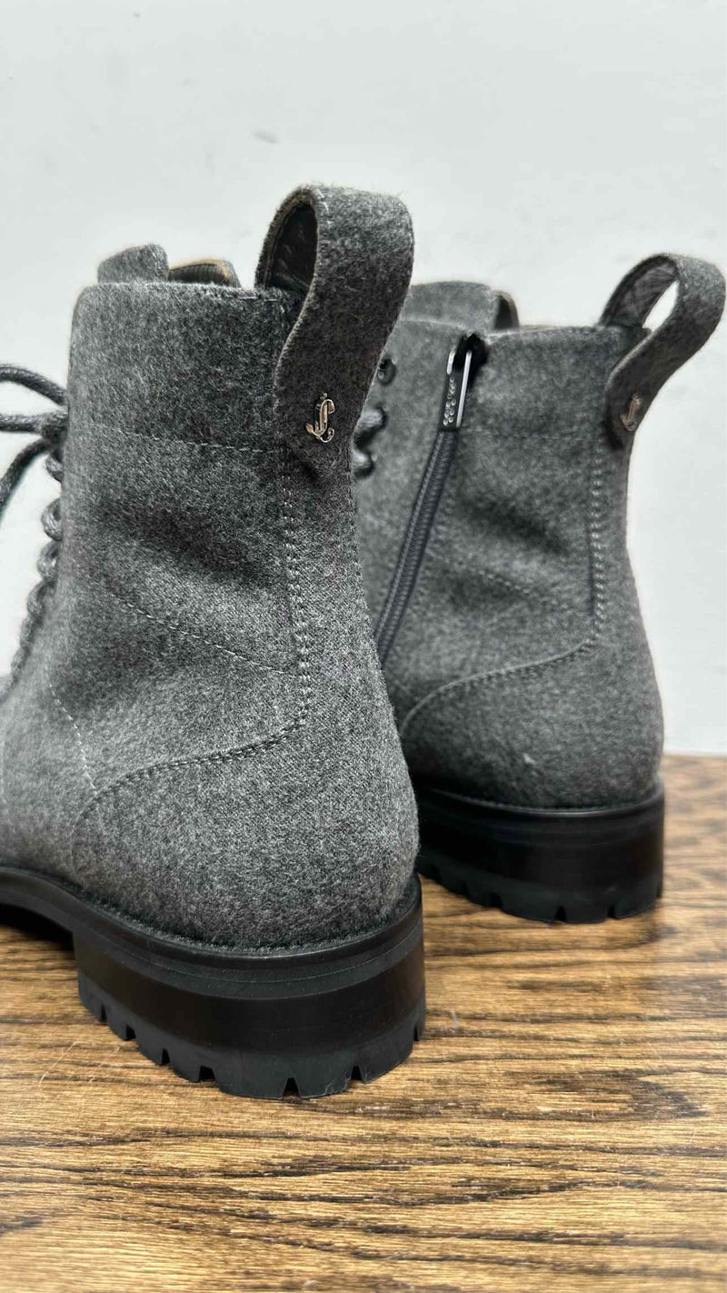 Jimmy Choo Whipstitch-Trim Combat Boots