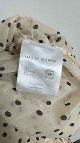 Magda Butrym Sheer Polka-dot Runched Dress