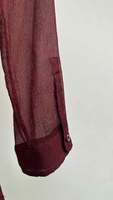 PRADA Sheer Silk Light Pleat Shirt