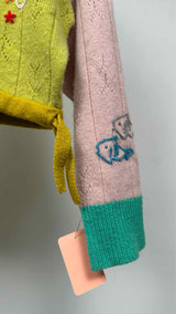 Yan Yan Knits Curious Embroidered Cropproed  Hoodie